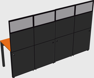 Shared rectangular cubicle