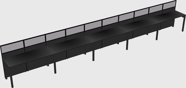 Shared rectangular cubicle