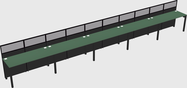 Shared rectangular cubicle