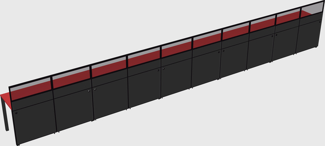 Shared rectangular cubicle
