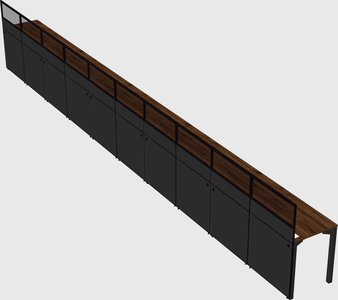 Shared rectangular cubicle