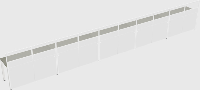 Shared rectangular cubicle