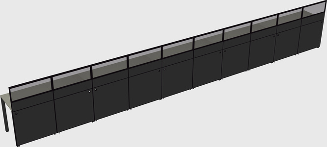 Shared rectangular cubicle