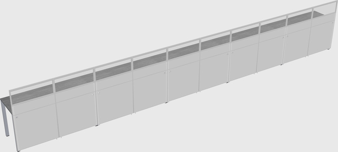 Shared rectangular cubicle