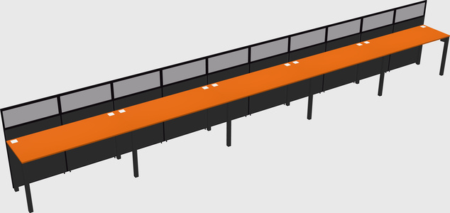 Shared rectangular cubicle