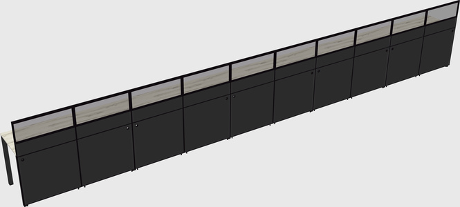 Shared rectangular cubicle