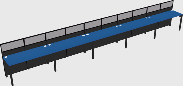 Shared rectangular cubicle