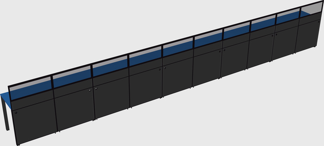 Shared rectangular cubicle