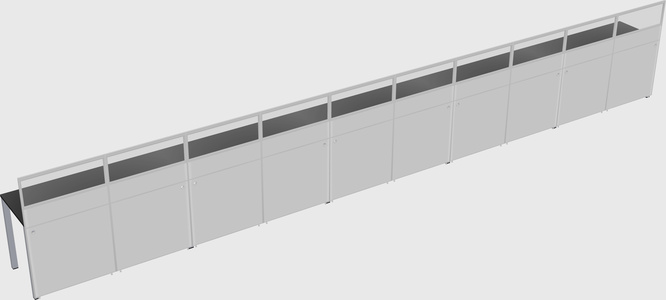 Shared rectangular cubicle