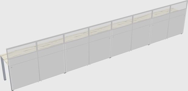 Shared rectangular cubicle