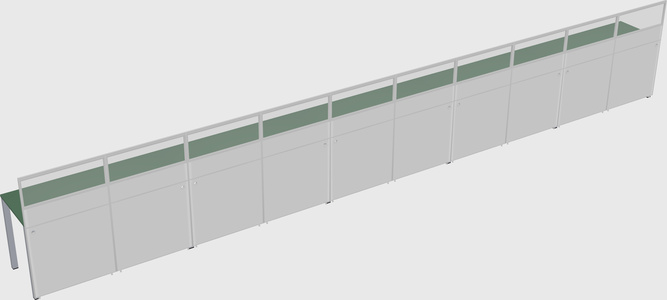 Shared rectangular cubicle