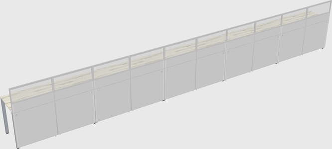 Shared rectangular cubicle