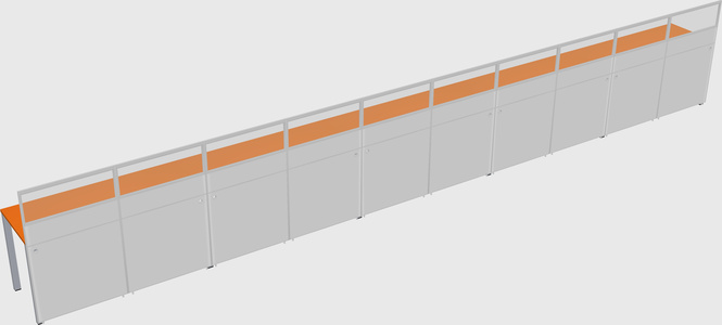 Shared rectangular cubicle