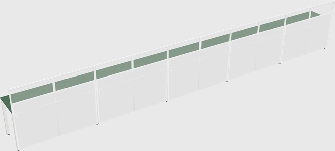Shared rectangular cubicle