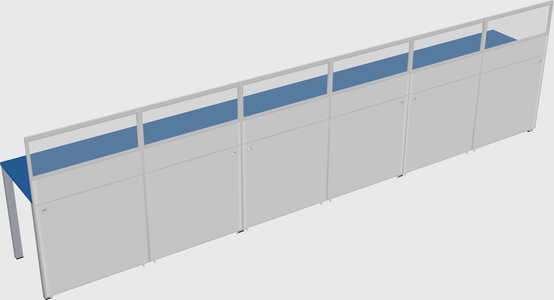 Shared rectangular cubicle