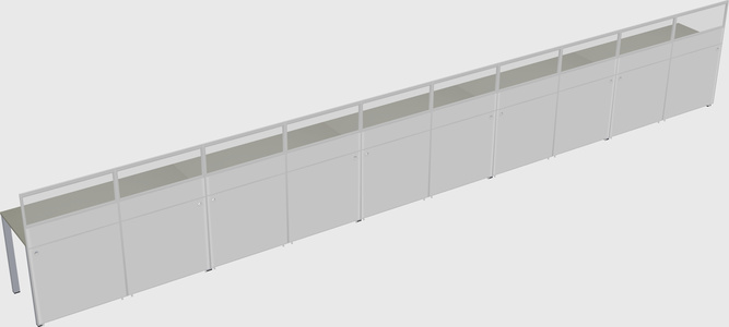 Shared rectangular cubicle