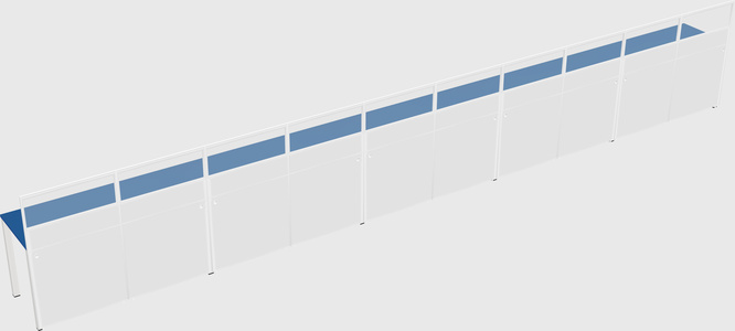 Shared rectangular cubicle