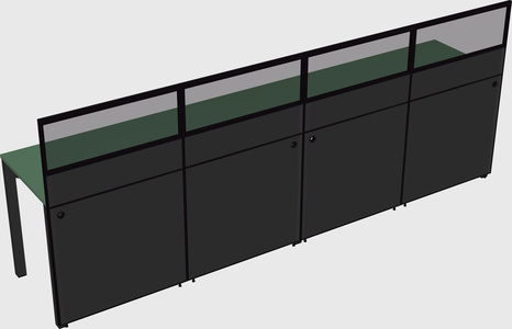Shared rectangular cubicle