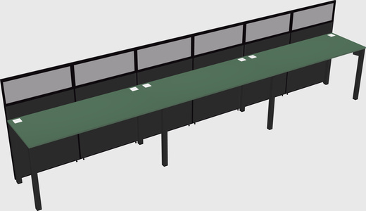 Shared rectangular cubicle