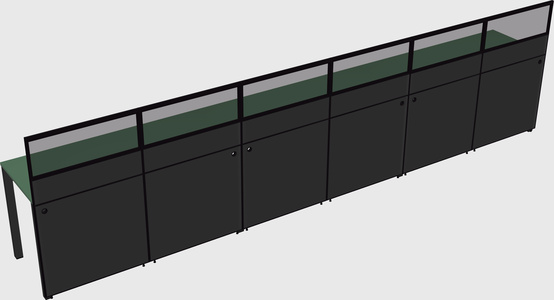 Shared rectangular cubicle