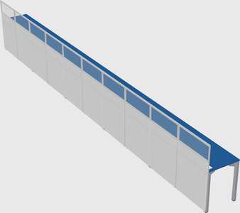 Shared rectangular cubicle