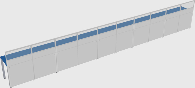 Shared rectangular cubicle