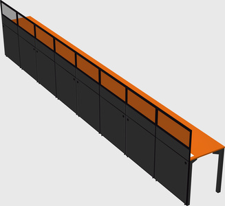 Shared rectangular cubicle