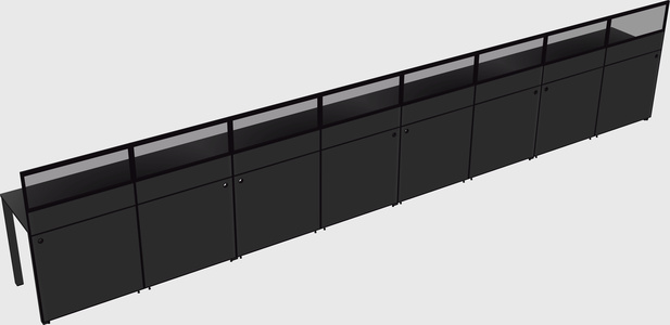 Shared rectangular cubicle