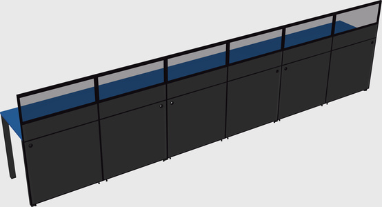 Shared rectangular cubicle