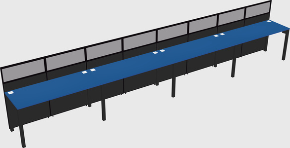 Shared rectangular cubicle