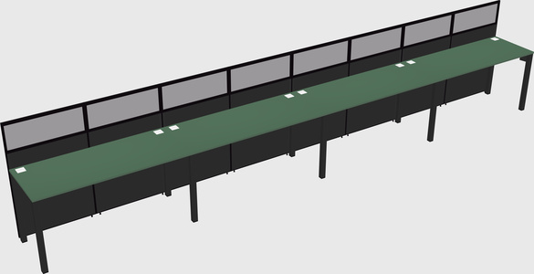 Shared rectangular cubicle