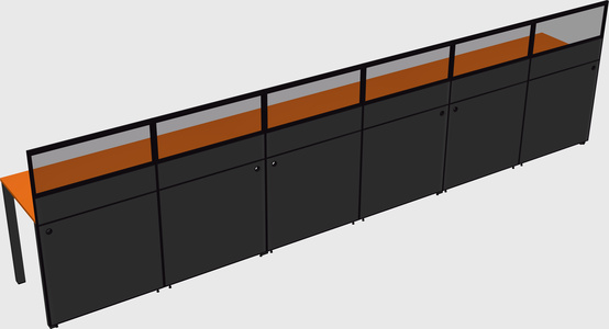 Shared rectangular cubicle