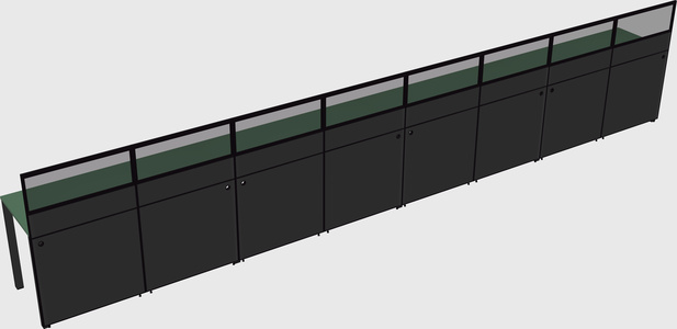 Shared rectangular cubicle