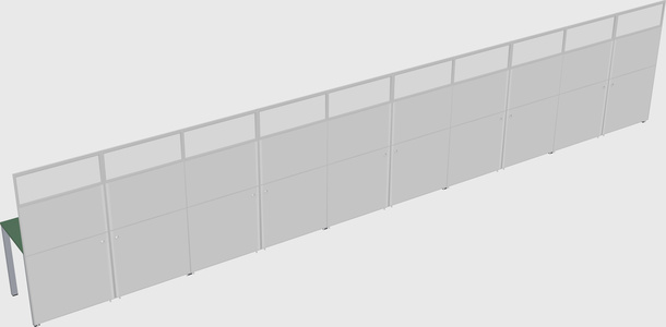 Shared rectangular cubicle