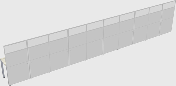 Shared rectangular cubicle