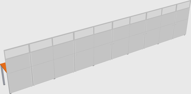 Shared rectangular cubicle