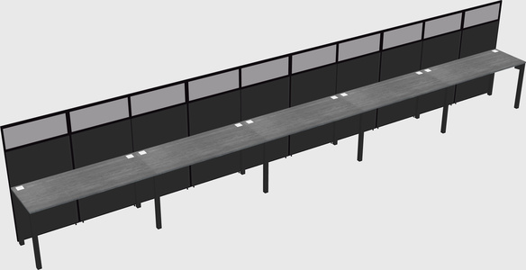 Shared rectangular cubicle
