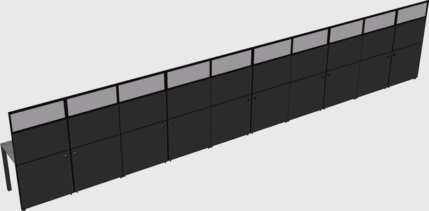 Shared rectangular cubicle