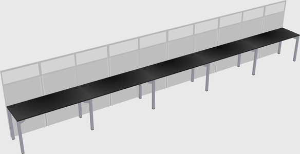 Shared rectangular cubicle