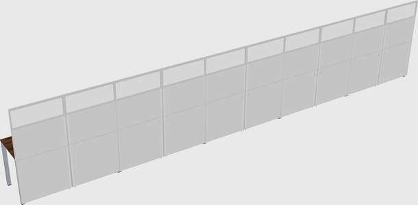 Shared rectangular cubicle