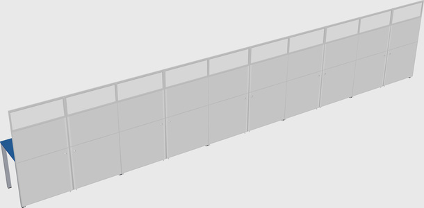 Shared rectangular cubicle