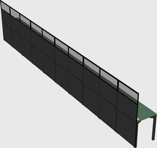 Shared rectangular cubicle
