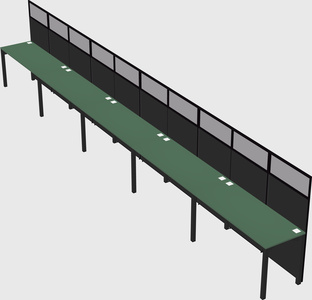 Shared rectangular cubicle
