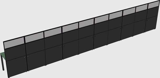 Shared rectangular cubicle
