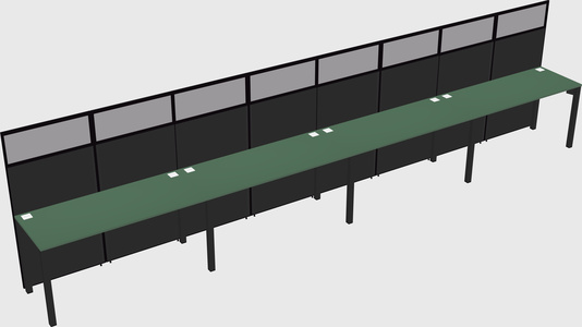 Shared rectangular cubicle