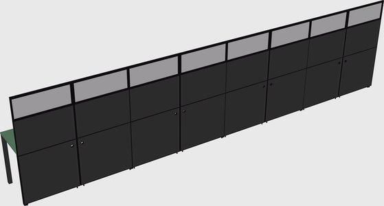 Shared rectangular cubicle