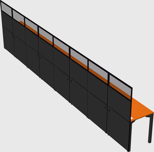 Shared rectangular cubicle