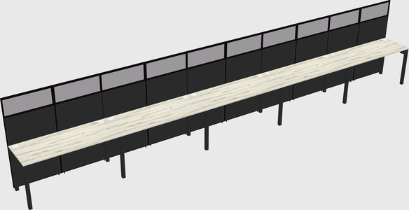 Shared rectangular cubicle