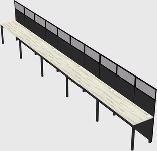 Shared rectangular cubicle