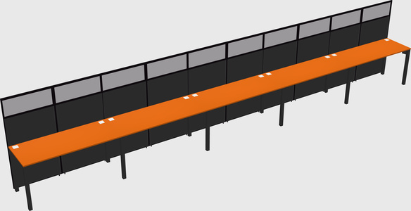 Shared rectangular cubicle